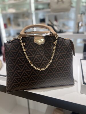 img_9249 Aldo Handbag with Gold Chain Accent – Brown